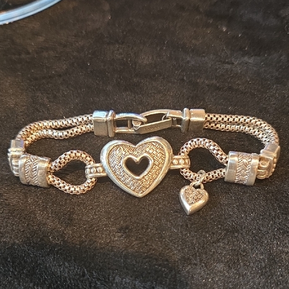 Brighton Jewelry - Brighton Silver Tone Heart Charm Bracelet